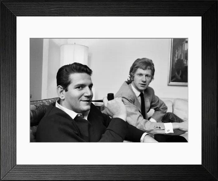 Framed Print : Allen Klein (left) and Andrew Loog Oldham meeting in London Framed Print : Allen Klein (left) and Andrew Loog Oldham meeting in London