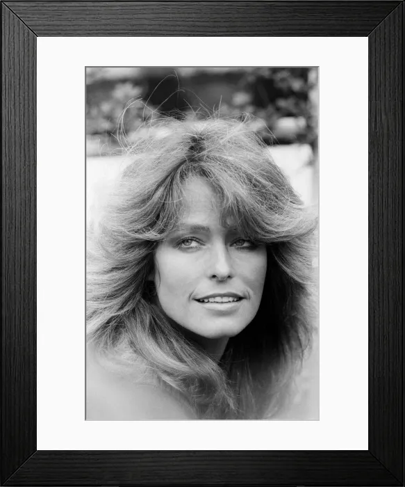 Framed Print : US actress Farrah Fawcett Majors pictured at a photo reception at the Dorcester Hotel in Framed Print : US actress Farrah Fawcett Majors pictured at a photo reception at the Dorcester Hotel in