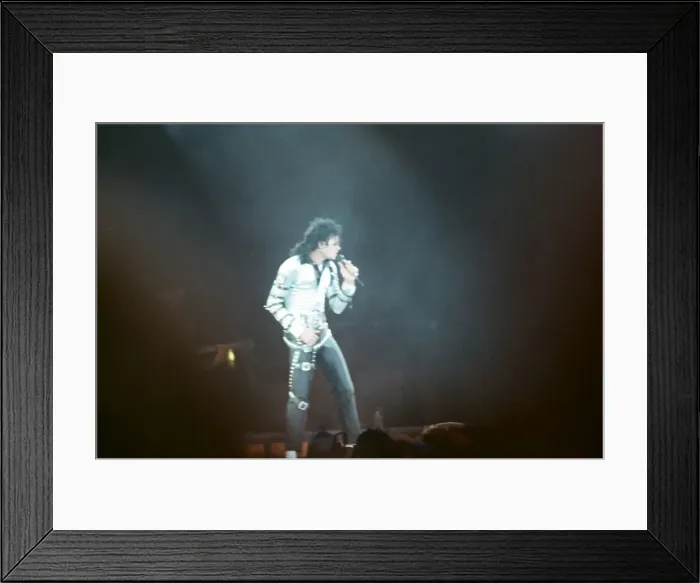 Framed Print : Michael Jackson seen here after perforiming on stage at Wembley during the Bad concert Framed Print : Michael Jackson seen here after perforiming on stage at Wembley during the Bad concert