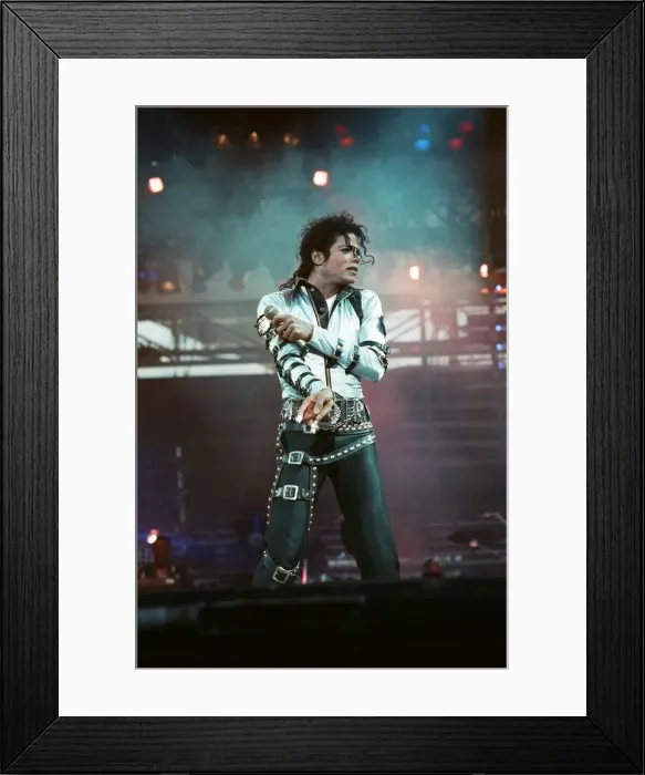 Framed Print : Michael Jackson seen here in concert at Roundhay Park. 29th July 1988 Framed Print : Michael Jackson seen here in concert at Roundhay Park. 29th July 1988