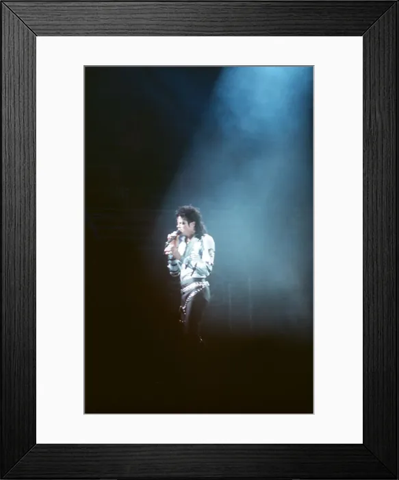 Framed Print : Michael Jackson seen here after perforiming on stage at Wembley during the Bad concert Framed Print : Michael Jackson seen here after perforiming on stage at Wembley during the Bad concert