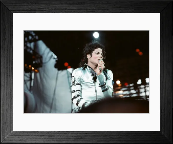 Framed Print : Michael Jackson seen here in concert at Roundhay Park. 29th July 1988 Framed Print : Michael Jackson seen here in concert at Roundhay Park. 29th July 1988