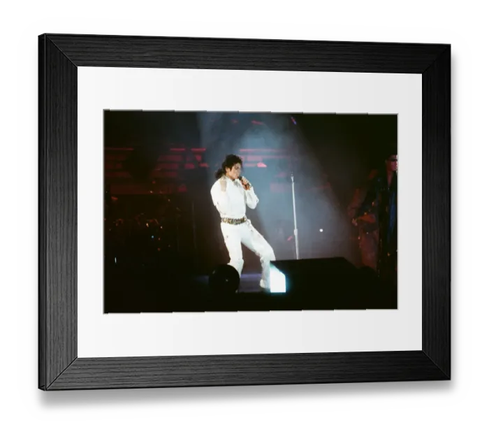 Framed Print : Michael Jackson seen here after perforiming on stage at Wembley during the Bad concert Framed Print : Michael Jackson seen here after perforiming on stage at Wembley during the Bad concert