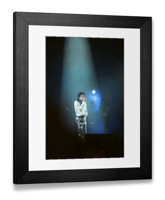 Framed Print : Michael Jackson seen here after perforiming on stage at Wembley during the Bad concert Framed Print : Michael Jackson seen here after perforiming on stage at Wembley during the Bad concert