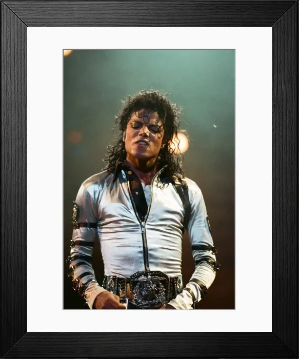 Framed Print : Michael Jackson seen here in concert at Milton Keynes. 10th September 1988 Framed Print : Michael Jackson seen here in concert at Milton Keynes. 10th September 1988