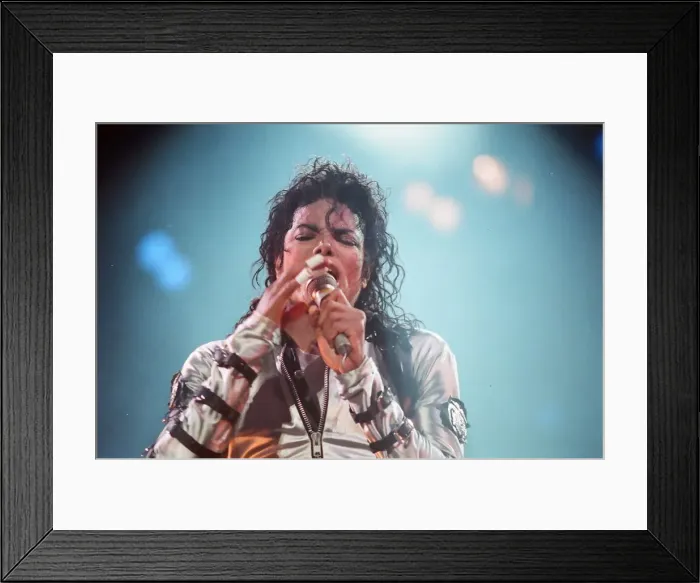 Framed Print : Michael Jackson seen here in concert at Wembley. 26th August 1988