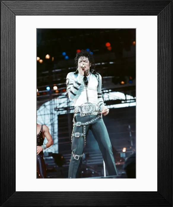 Framed Print : Michael Jackson seen here in concert at Roundhay Park. 29th July 1988 Framed Print : Michael Jackson seen here in concert at Roundhay Park. 29th July 1988
