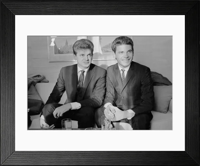 Framed Print : Phil (left) and Don Everly, American singing duo The Everly Brothers Framed Print : Phil (left) and Don Everly, American singing duo The Everly Brothers