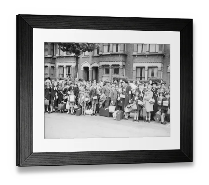 Framed Print : Evacuations of civilians in Britain during World War II was designed to save Framed Print : Evacuations of civilians in Britain during World War II was designed to save