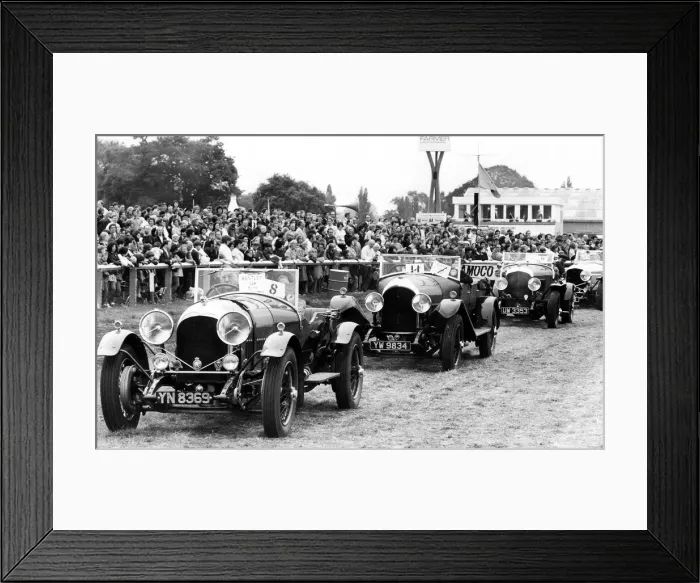 Framed Print : Four vintage Bentleys take to the ring in the parade at the Town Framed Print : Four vintage Bentleys take to the ring in the parade at the Town