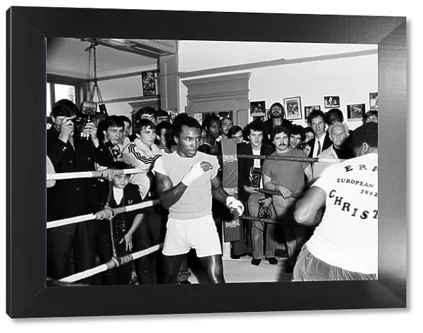 Boxer Errol Christie with Sugar Ray Leonard in the Thomas A