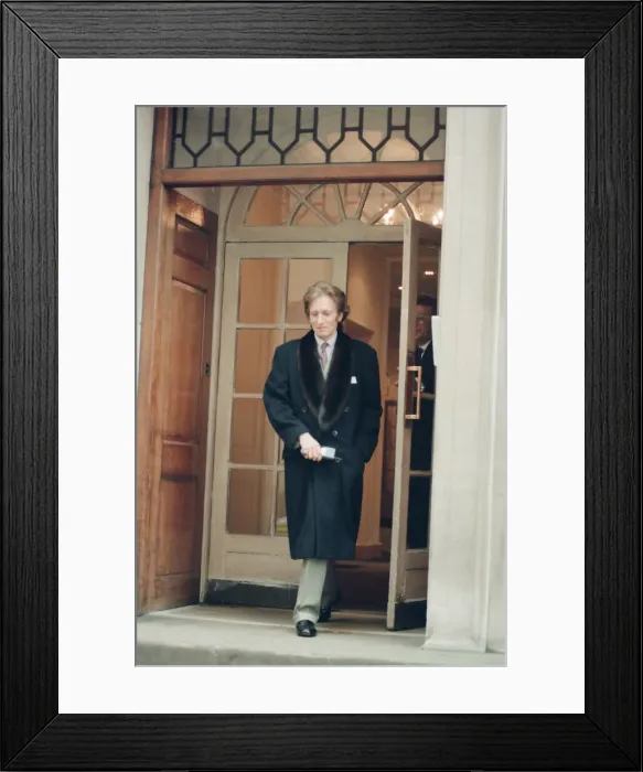 Framed Print : John Hervey, the seventh Marquess of Bristol, leaves St Marys Hospital in Paddington Framed Print : John Hervey, the seventh Marquess of Bristol, leaves St Marys Hospital in Paddington