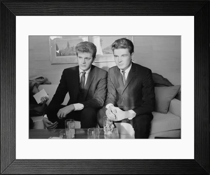 Framed Print : Phil (left) and Don Everly, American singing duo The Everly Brothers Framed Print : Phil (left) and Don Everly, American singing duo The Everly Brothers