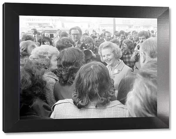 Margaret Thatcher visits Coventry and chats to residents in the Radford area of th city