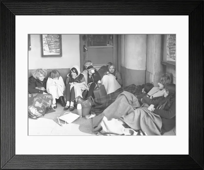 Framed Print : Girls queued all night to get tickets to see The Walker Brothers at Coventry Theatre