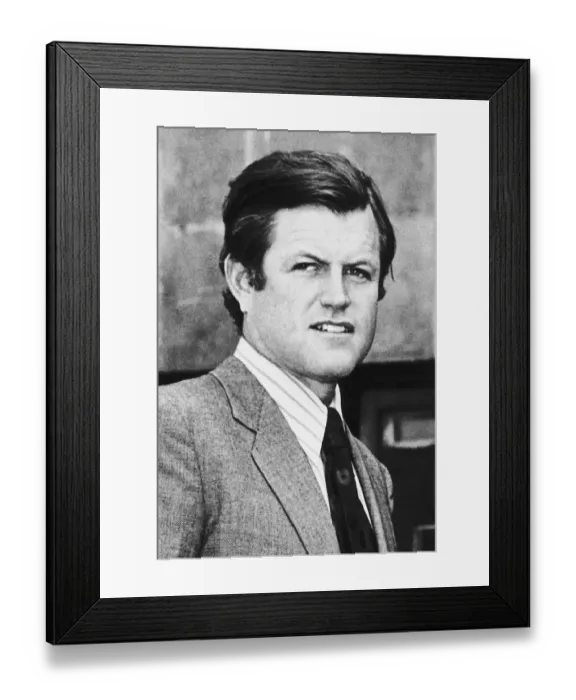 Framed Print : Senator Edward Kennedy at London Heathrow Airport April 17th 1971