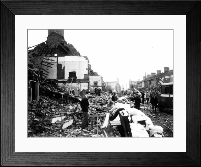 Framed Print : WW2 Air Raid Damage Rogerstone October 1941 Bomb damage at Rogerstone Framed Print : WW2 Air Raid Damage Rogerstone October 1941 Bomb damage at Rogerstone