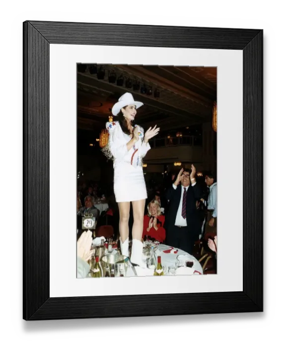Framed Print : Gina Tolleson of the United States celebrates after being named Miss World 1990 following Framed Print : Gina Tolleson of the United States celebrates after being named Miss World 1990 following