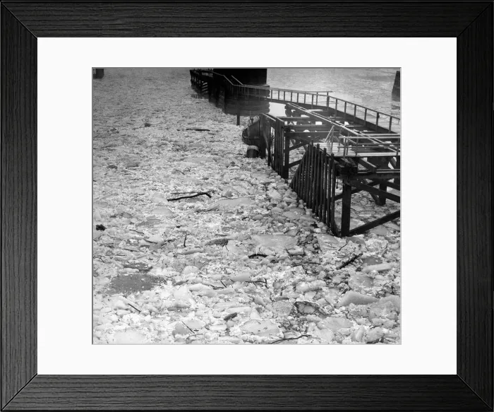 Framed Print : Huge sections of broken ice that have been washed down the river Tyne during the thaw in Framed Print : Huge sections of broken ice that have been washed down the river Tyne during the thaw in