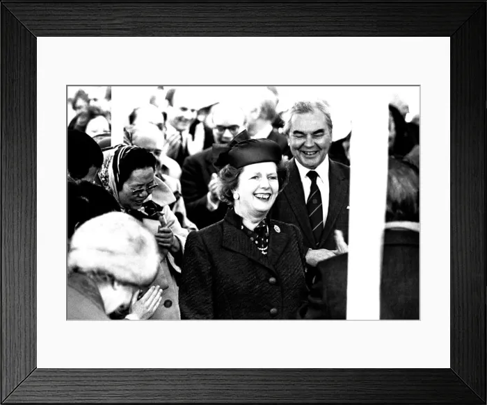 Framed Print : Prime Minister Margaret Thatcher at the launch of the SD14 cargo ship United Effort Framed Print : Prime Minister Margaret Thatcher at the launch of the SD14 cargo ship United Effort
