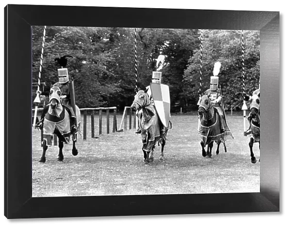 These four knights are limbering up for the medieval games at Lumley Castle