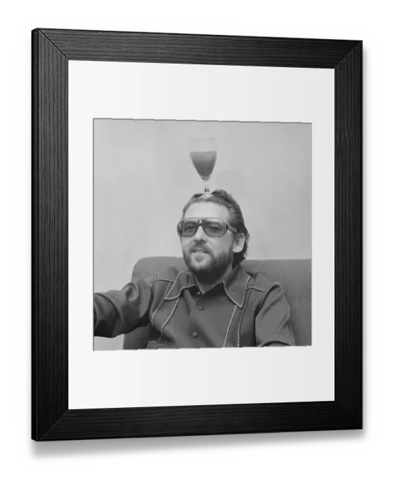 Framed Print : American rock and roll singer and musician Jerry Lee Lewis relaxing in his hotel suite in