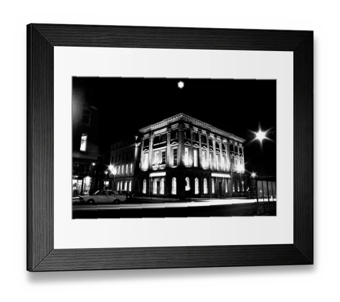 Framed Print : General pictures of Newcastle City Centre at night 8 December 1970 - Grey Street - Lloyds