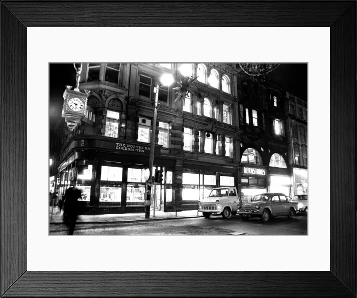 Framed Print : General pictures of Newcastle City Centre at night 8 December 1970 - The Northern Framed Print : General pictures of Newcastle City Centre at night 8 December 1970 - The Northern
