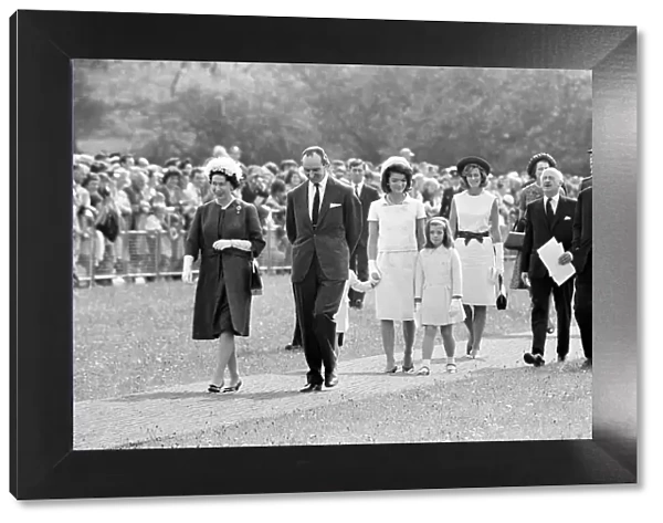 Memorial to President John F. Kennedy is unveiled in Runnymede Berkshire May 1965