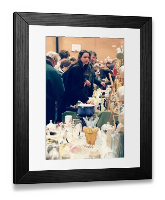 Framed Print : People trying to find a bargain at this antiques fair at Gateshead Leisure Centre in Framed Print : People trying to find a bargain at this antiques fair at Gateshead Leisure Centre in