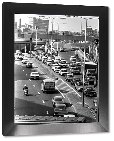 General scenes of traffic scenes in Newcastle - A traffic jam on the Central Motorway