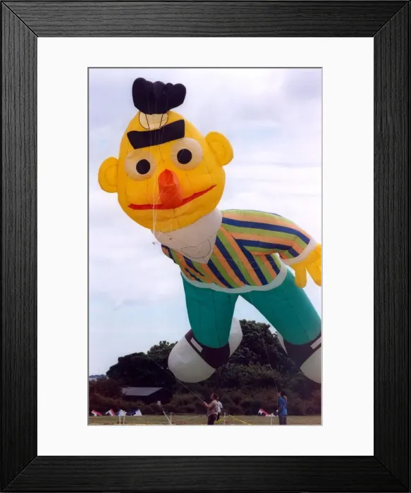 Framed Print : A participant in the annual kite festival at Washington in July 1996 Framed Print : A participant in the annual kite festival at Washington in July 1996