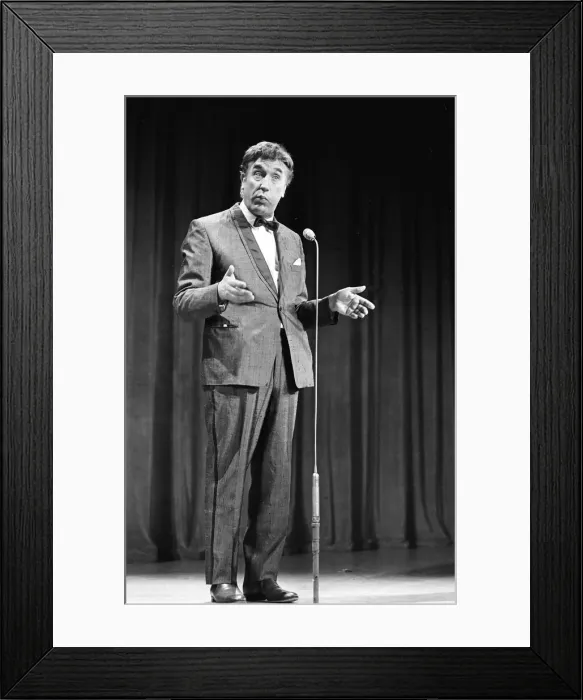 Framed Print : British comedian Frankie Howerd performs on stage during rehearsals for the Royal Variery Framed Print : British comedian Frankie Howerd performs on stage during rehearsals for the Royal Variery