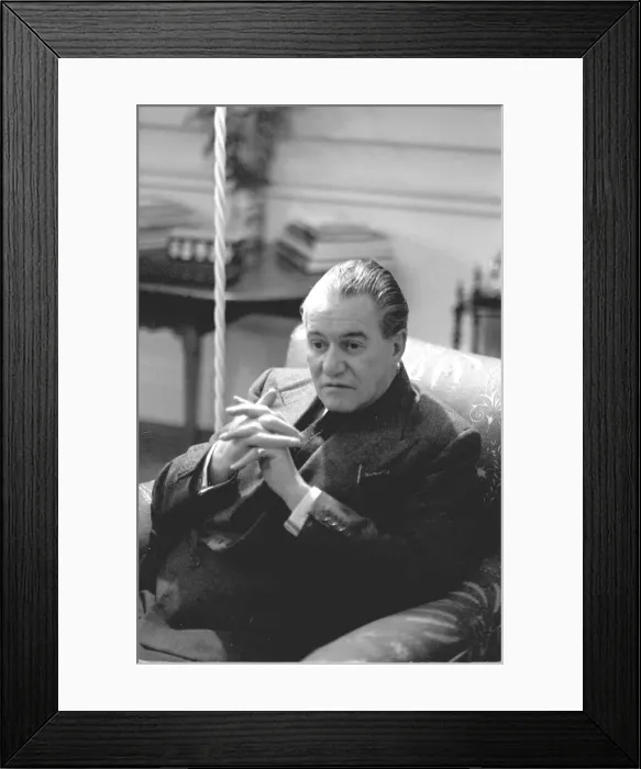 Framed Print : British author Dennis Wheatley poses for portraits in his home. 7th January 1964