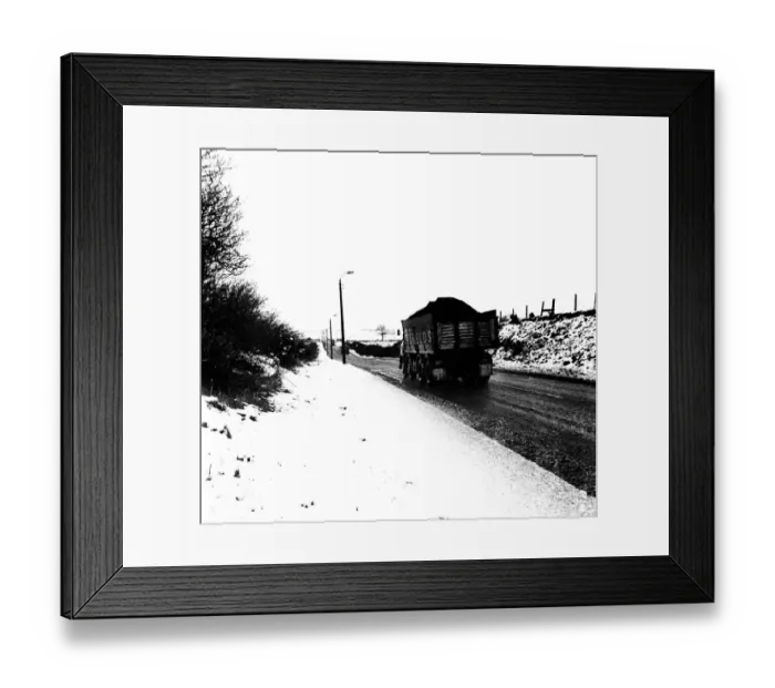 Framed Print : Winter Weather - Snow Scenes 28 March 1972 - Rural scene in Northumberland