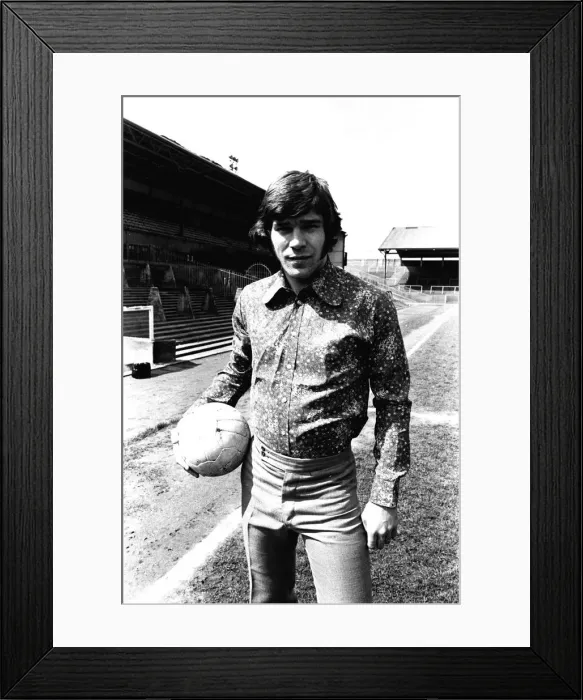 Framed Print : Footballer Malcolm MacDonald models clothes for sale from his new Newcastle Boutique Framed Print : Footballer Malcolm MacDonald models clothes for sale from his new Newcastle Boutique