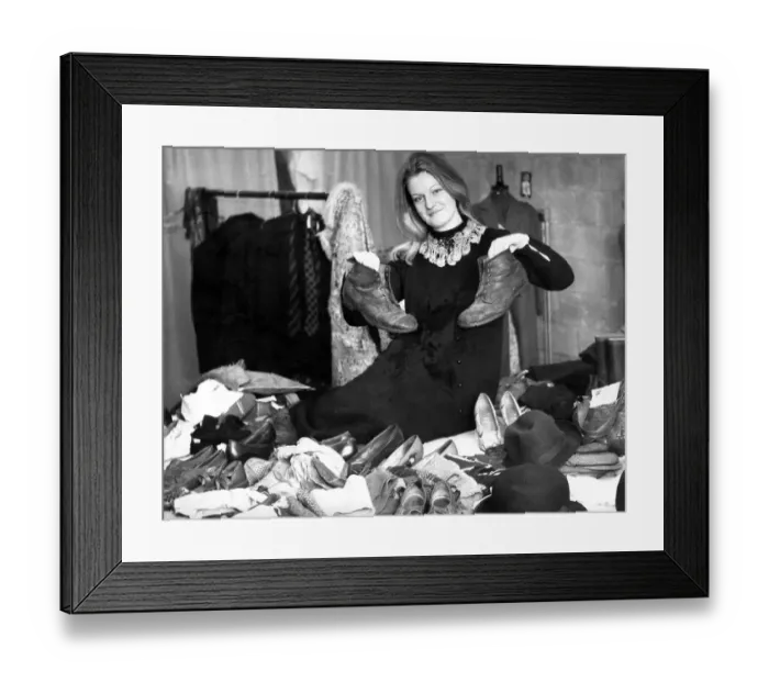 Framed Print : These boots were made for walking for the right price at this local jumble sale in May