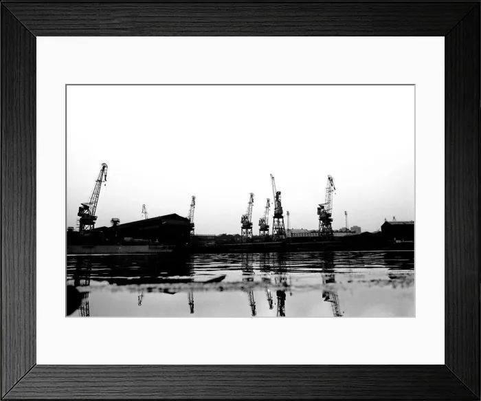 Framed Print : Cranes at Tyne Dock, South Shields 21 June 1979 Framed Print : Cranes at Tyne Dock, South Shields 21 June 1979