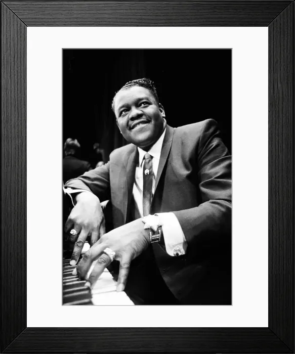 Framed Print : American rock and roll star Fats Domino at the piano on the stage of the Saville Theatre Framed Print : American rock and roll star Fats Domino at the piano on the stage of the Saville Theatre