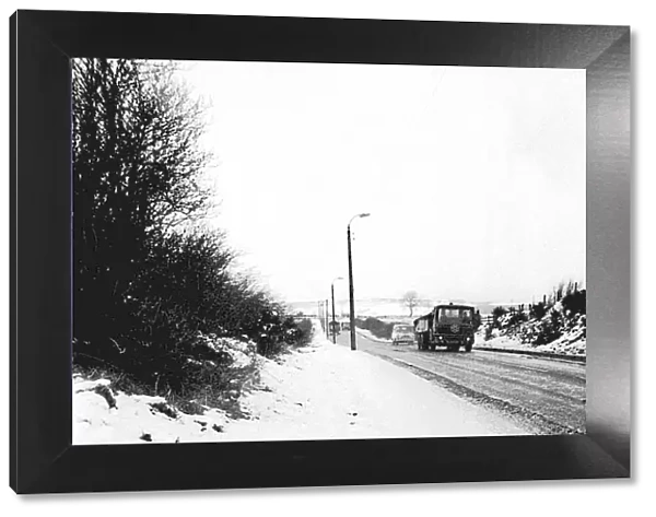 Winter Weather - Snow Scenes 28 March 1972 - A country road
