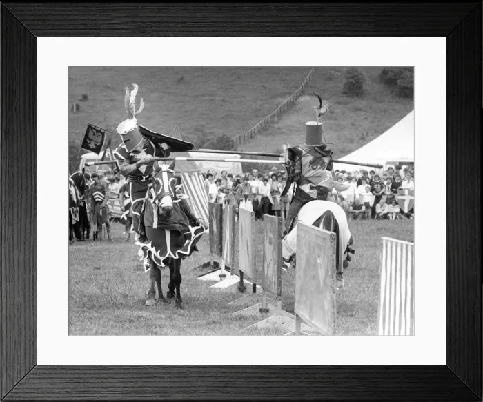 Framed Print : Two Knights clash at a jousting tournament in July 1984 Framed Print : Two Knights clash at a jousting tournament in July 1984