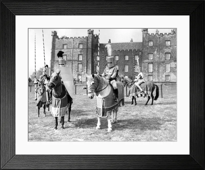 Framed Print : Some of the Knights taking part in a jousting competition at Lumley Castle