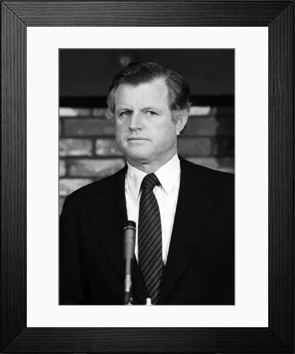 Framed Print : Senator Edward Kennedy on the campaign trail ahead of the New Hampshire Primary Framed Print : Senator Edward Kennedy on the campaign trail ahead of the New Hampshire Primary