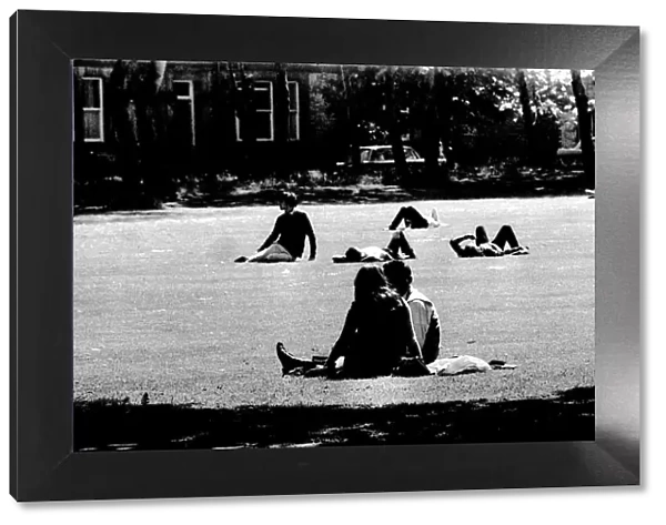 Summer weather scenes June 1970 - People enjoy a rare sunny day sunbathing in Brandling