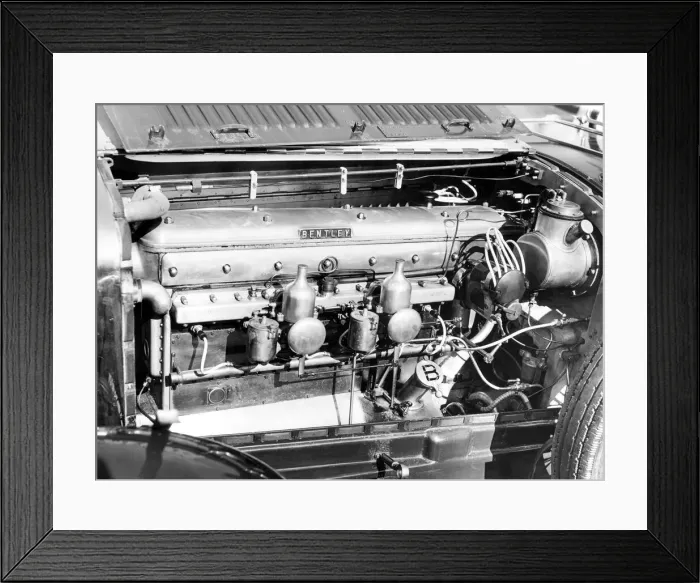 Framed Print : This Bentley six-cylinder engine allows the Speed Six model to go above the 100 m. p. h Framed Print : This Bentley six-cylinder engine allows the Speed Six model to go above the 100 m. p. h