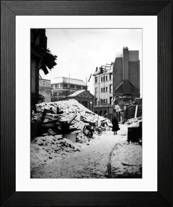 Framed Print : Pepper Lane: One of the many Coventry streets that was badly damaged during the blitz Framed Print : Pepper Lane: One of the many Coventry streets that was badly damaged during the blitz