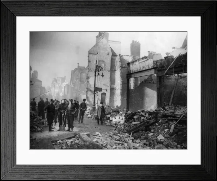 Framed Print : Smithford Street, Coventry. This photo shows some of the terrible damage that was Framed Print : Smithford Street, Coventry. This photo shows some of the terrible damage that was