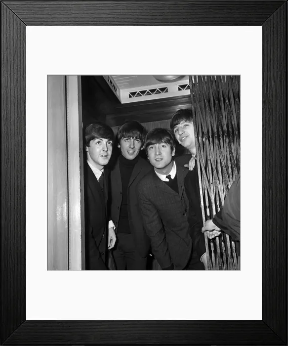 Framed Print : Pop Group The Beatles pose together before their gig at at the cinema in Carlisle Framed Print : Pop Group The Beatles pose together before their gig at at the cinema in Carlisle