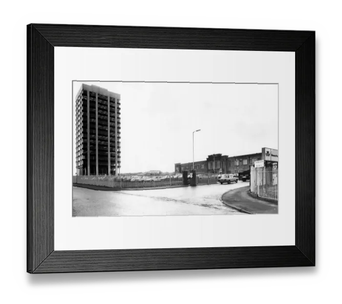 Framed Print : The Massey Ferguson tower block and factory gates in Banner Lane, Coventry