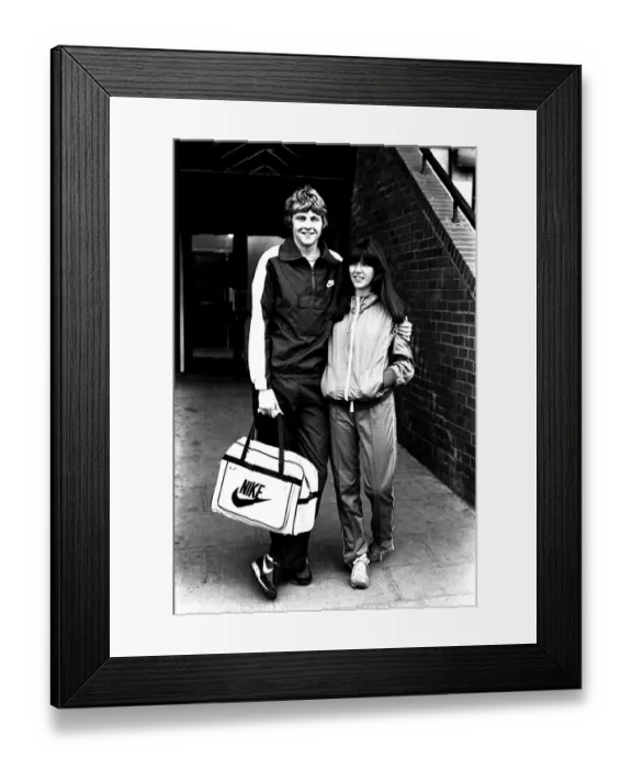 Framed Print : Athlete Steve Cram modelling some sports wear in March 1982 Framed Print : Athlete Steve Cram modelling some sports wear in March 1982